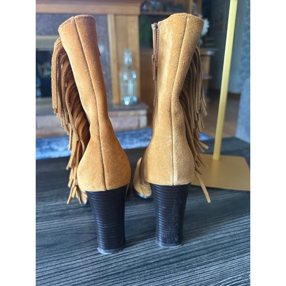Predictions Leather Collection Suede Fringe Zip Boots Sz. 7.5 - Picture 8 of 8